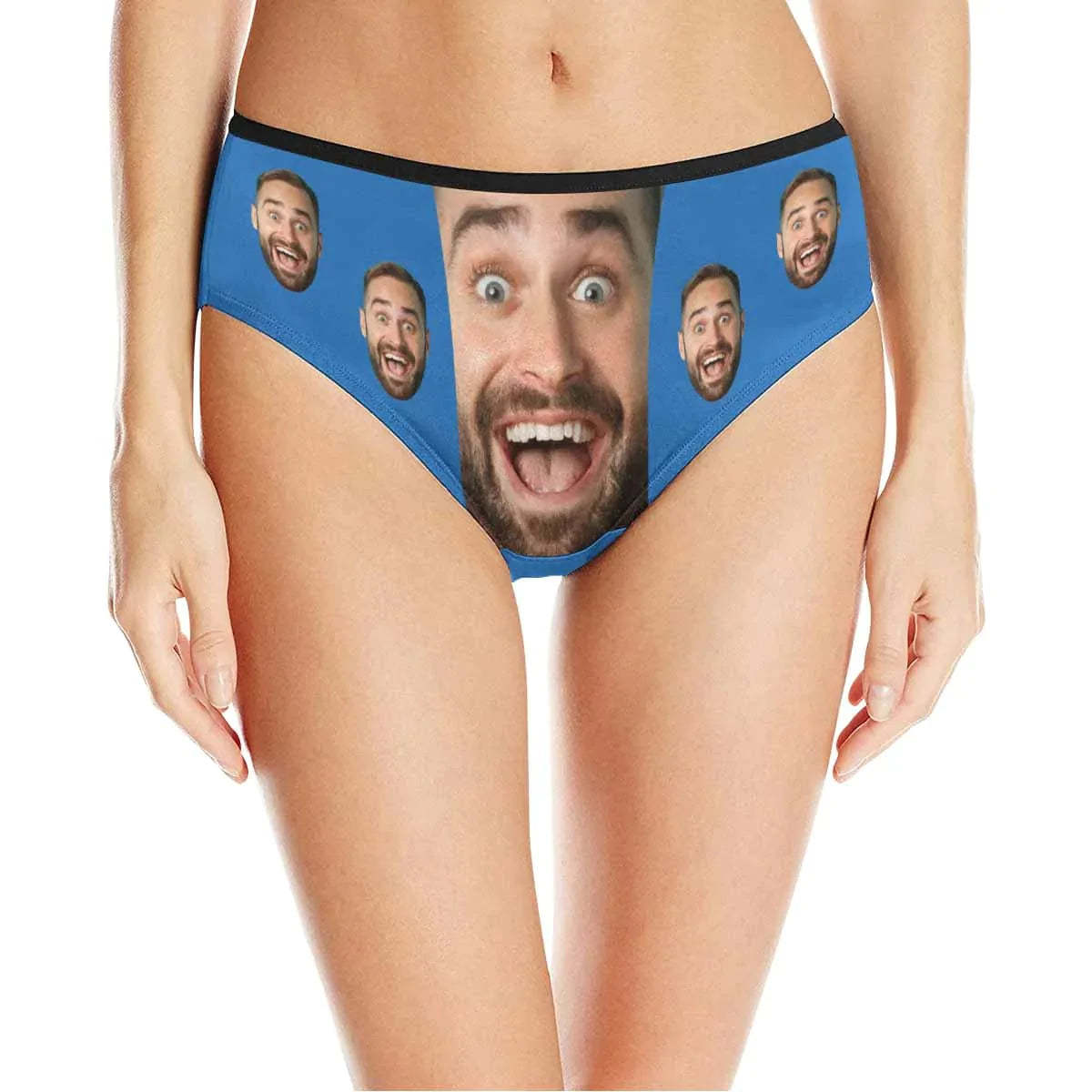 FacePajamas Women Underwear Blue / XS Custom Men's Face Underwear Personalized Girlfriend Face Women's High-cut Briefs Valentine's Gift for Girlfriend or Wife