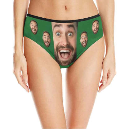 FacePajamas Women Underwear Green / XS Custom Men's Face Underwear Personalized Girlfriend Face Women's High-cut Briefs Valentine's Gift for Girlfriend or Wife