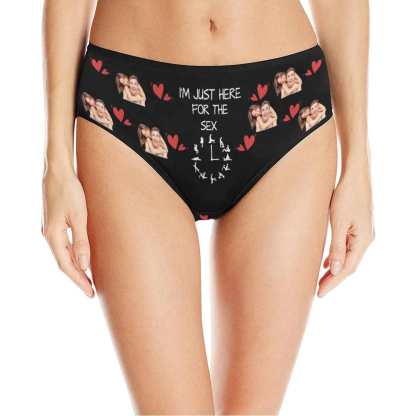 FacePajamas Mix Briefs For Women / XS Custom Couple Matching Lingerie Briefs I'm Just Here For The Sex Personalized Face Underwear For Couple Gifts Made for Your Gift