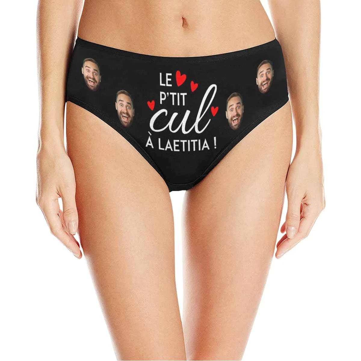 FacePajamas Mix Briefs For Women / XS Custom Couple Matching Lingerie Briefs LE P'TIT cut À laetitia Personalized Face Underwear For Couple Gifts Made for Your Gift