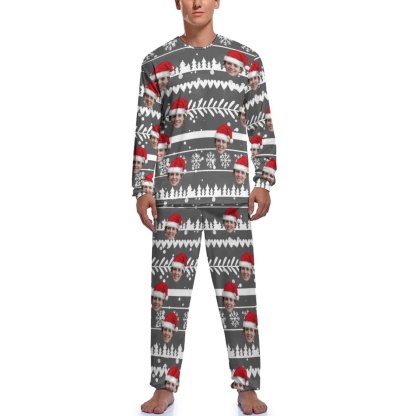 FacePajamas Pajama Gray / S Custom Face Christmas Men's Pajamas