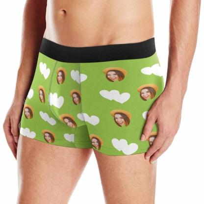 FacePajamas Underwear Green / XS Personalized Underwear Men's With Face Custom Boxer Briefs With Face Funny Boyfriend Gifts Girlfriend Gifts For Valentine Day