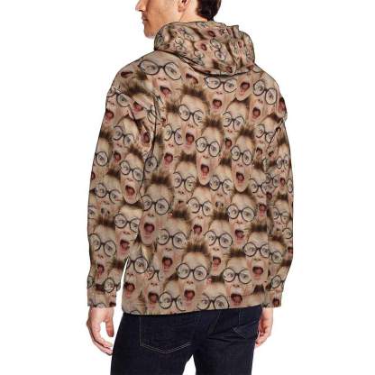 FacePajamas Hoodie-W [High Quality] Custom Boy Face Women's Hoodie with Pocket Personalized Gifts for Her