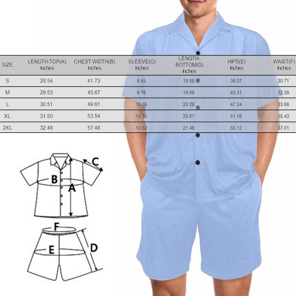 FacePajamas Pajama Personalized Pet Pajamas Summer Loungewear Custom Photo Cat Seamless Men's V-Neck Short Sleeve Pajama Set