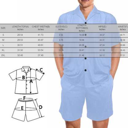 FacePajamas Pajama Personalized Pet Pajamas Summer Loungewear Custom Photo Cat Seamless Men's V-Neck Short Sleeve Pajama Set