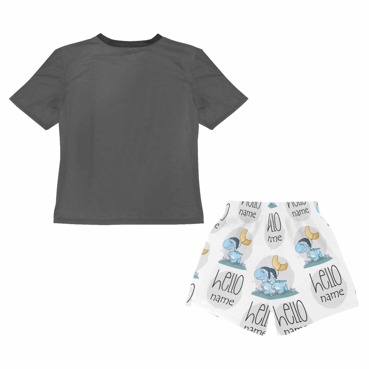 FacePajamas Pajama Little Boy Pajamas Custom Baby Name Night Sea Turtle Personalized Kids' Short Sleeve Pajama Set For Boys 2-7Y