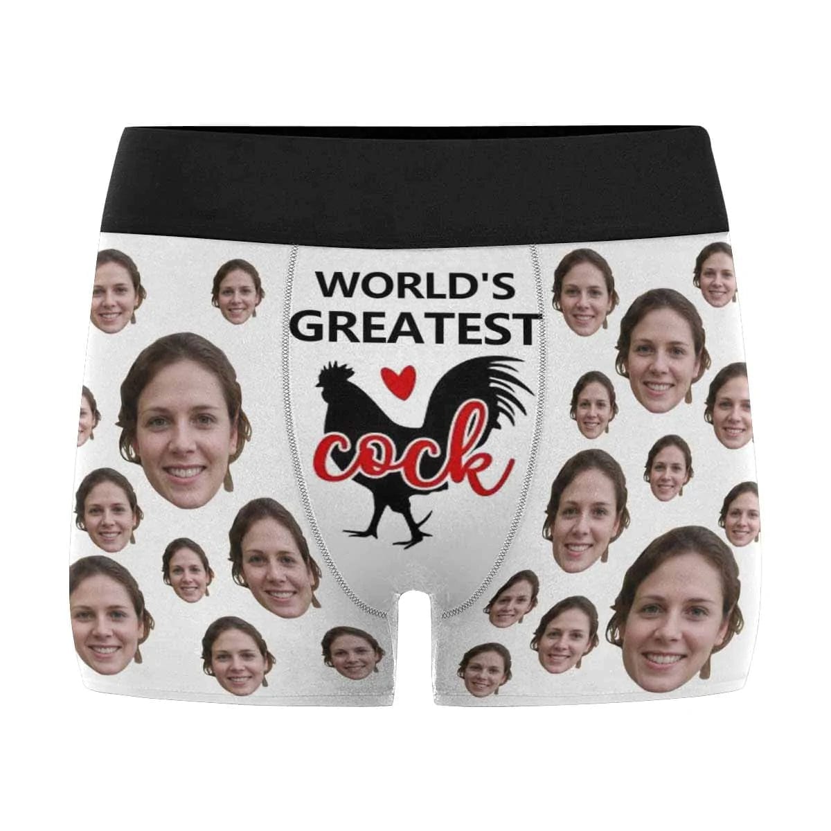 FacePajamas Underwear Made in USA Custom Boxers Personalized Underwear with Face World's Greatest Cock Custom Men's Boxer Briefs