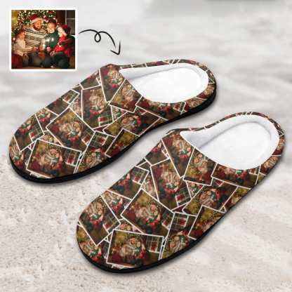 FacePajamas Slippers-2YX-SDS MEN / 7-8(40-41) Custom Photo Seamless Family Men's All Over Print Cotton Slippers