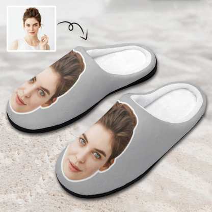 FacePajamas Slippers MEN / S Custom Face Men's All Over Print Cotton Slippers