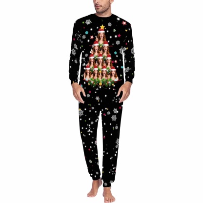 FacePajamas Family Pajamas Men / S Custom Face Pajamas Christmas Santa Claus Sleepwear Personalized Family Matching Long Sleeve Pajamas Set