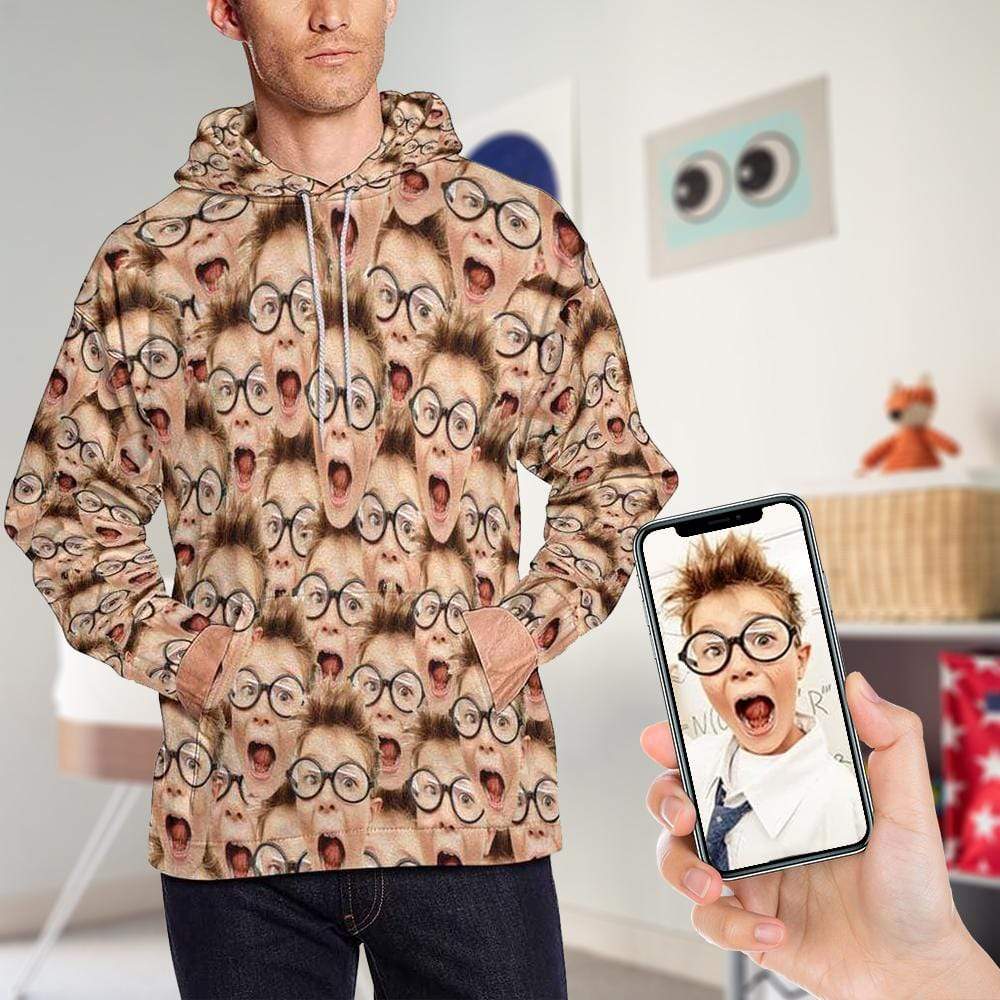 FacePajamas Hoodie-W Men / S [High Quality] Custom Boy Face Women's Hoodie with Pocket Personalized Gifts for Her