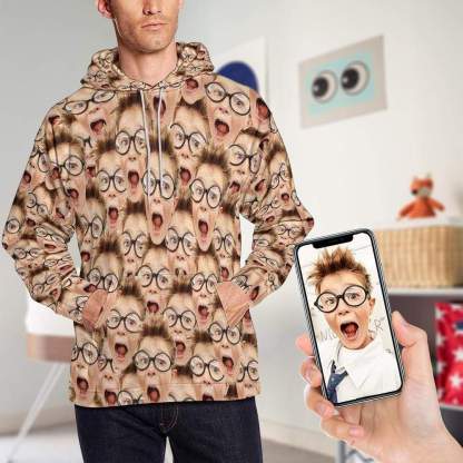 FacePajamas Hoodie-W Men / S [High Quality] Custom Boy Face Women's Hoodie with Pocket Personalized Gifts for Her