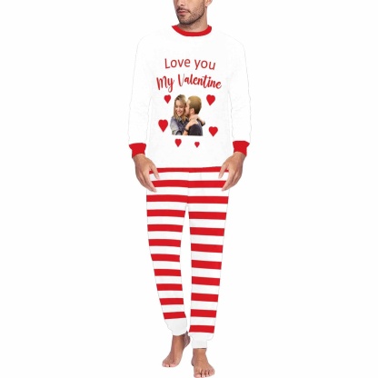 FacePajamas Pajama Men / S [TikTok Hot Selling]Custom Photo Valentine's Day Couple Matching Pajamas Personalized Photo Long Sleeve Pajamas Set