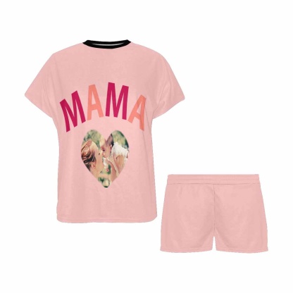 FacePajamas 387560669431 Newborn Baby Jumpsuit Custom Face Mama And Mini Pink Baby Bodysuit Personalized Mother-kid Matching Nightwear Mother's Day & Birthday Gift