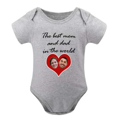 FacePajamas Baby Pajama Newborn Baby Jumpsuit Custom Face Mom&Dad Baby Bodysuit Personalized Bubble Romper