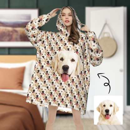 FacePajamas Pajama One Size Custom Dog's Face Seamless Hooded Pajama Fleece Loungewear