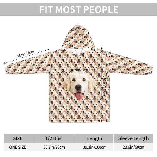 FacePajamas Pajama One Size Custom Dog's Face Seamless Hooded Pajama Fleece Loungewear