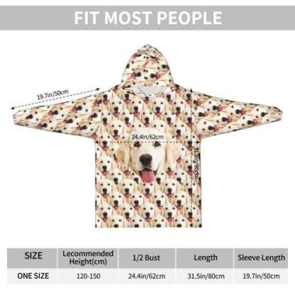 FacePajamas Pajama One Size Custom Dog's Face Seamless Kids Hooded Pajama Fleece Loungewear
