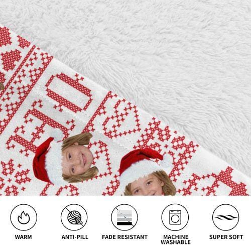 FacePajamas Pajama One Size Custom Face Christmas Hat Kids Hooded Pajama Fleece Loungewear