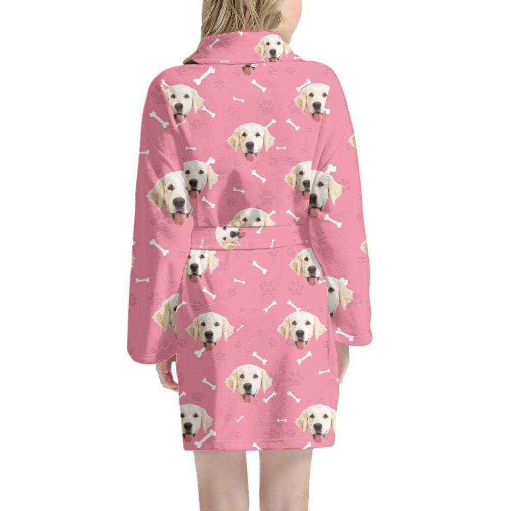 FacePajamas Pajama Bathrobe-2ML-ZD one size Custom Face Dog Smiley Face Women's Summer Bathrobe Gifts for Her