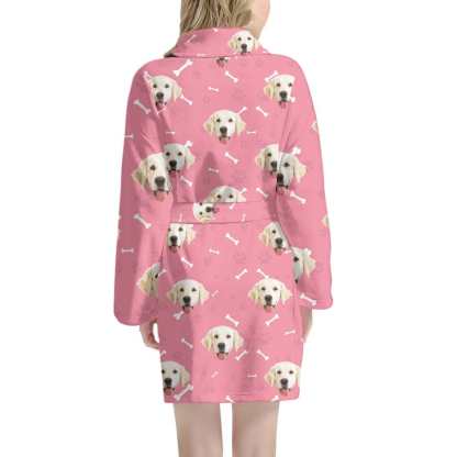 FacePajamas Pajama Bathrobe-2ML-ZD one size Custom Face Dog Smiley Face Women's Summer Bathrobe Gifts for Her