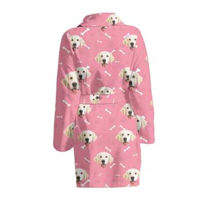 FacePajamas Pajama Bathrobe-2ML-ZD one size Custom Face Dog Smiley Face Women's Summer Bathrobe Gifts for Her