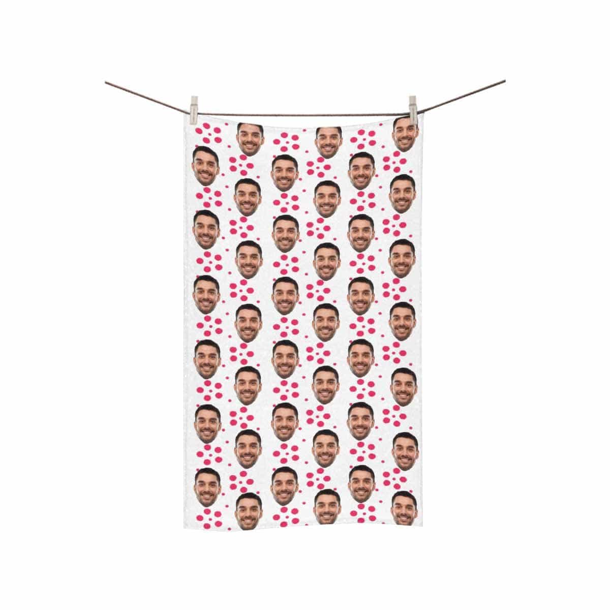 FacePajamas Towel One Size Custom Face Red and White Towels