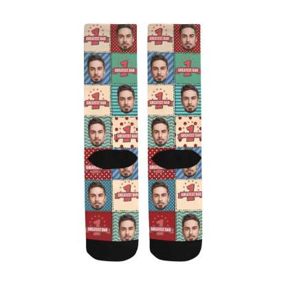 FacePajamas Sublimated Crew Socks One Size Custom Face Socks Personalized Love Heart Sublimated Crew Socks Unisex Gift for Men Women