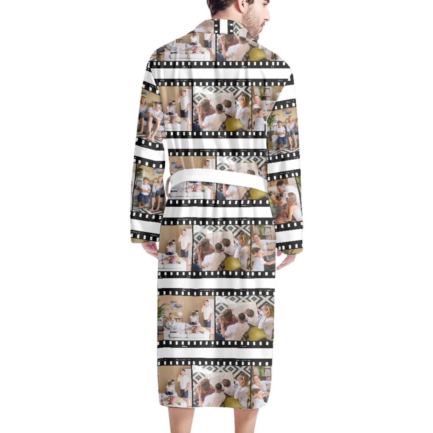 FacePajamas Pajama Bathrobe-2ML-ZD one size Custom Photo Tape Style Robe Men's Summer Bathrobe Gifts for Him-Father's Day Gift