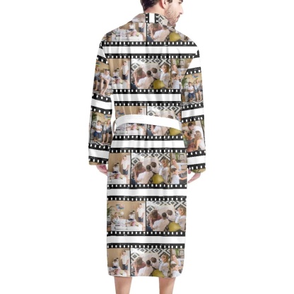 FacePajamas Pajama Bathrobe-2ML-ZD one size Custom Photo Tape Style Robe Men's Summer Bathrobe Gifts for Him-Father's Day Gift