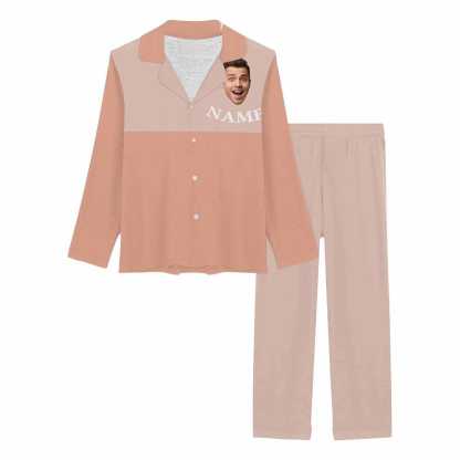 FacePajamas Pajama Orange / XS Custom Face&Name Pajamas Color Matching Sleepwear Personalized Women's Slumber Party Long Pajama Set