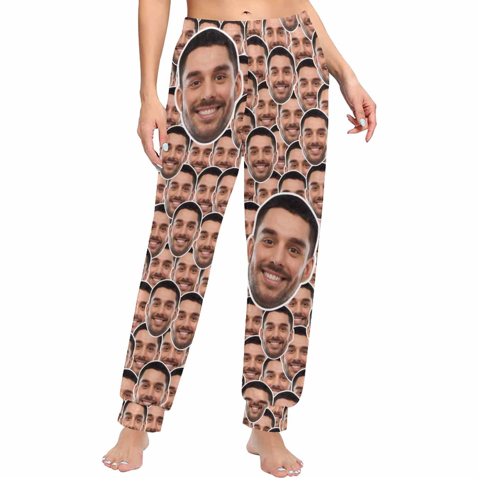 FacePajamas Pajama Shirt&Pants Pajama Pants / XS Custom Face Seamless Long Pajama Shirt&Pants Personalized Women's Slumber Party Sleepwear