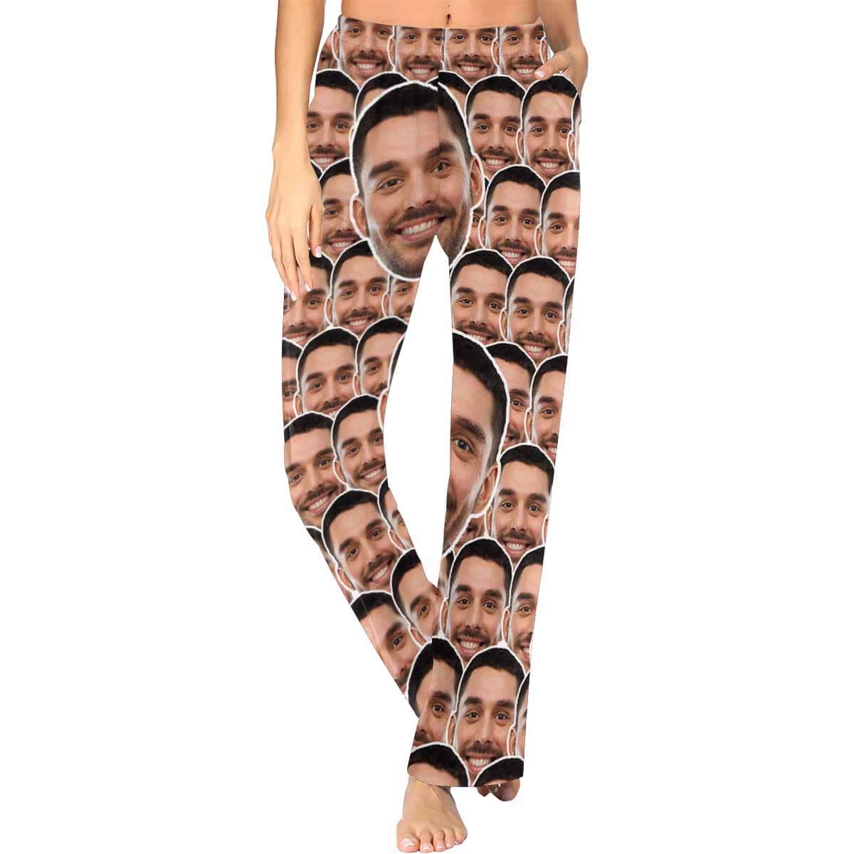 FacePajamas Pajama Pants / XS Custom Boyfriend Face Pajamas Seamless Face Sleepwear Personalized Women's Long Pajama Shirt&Pants