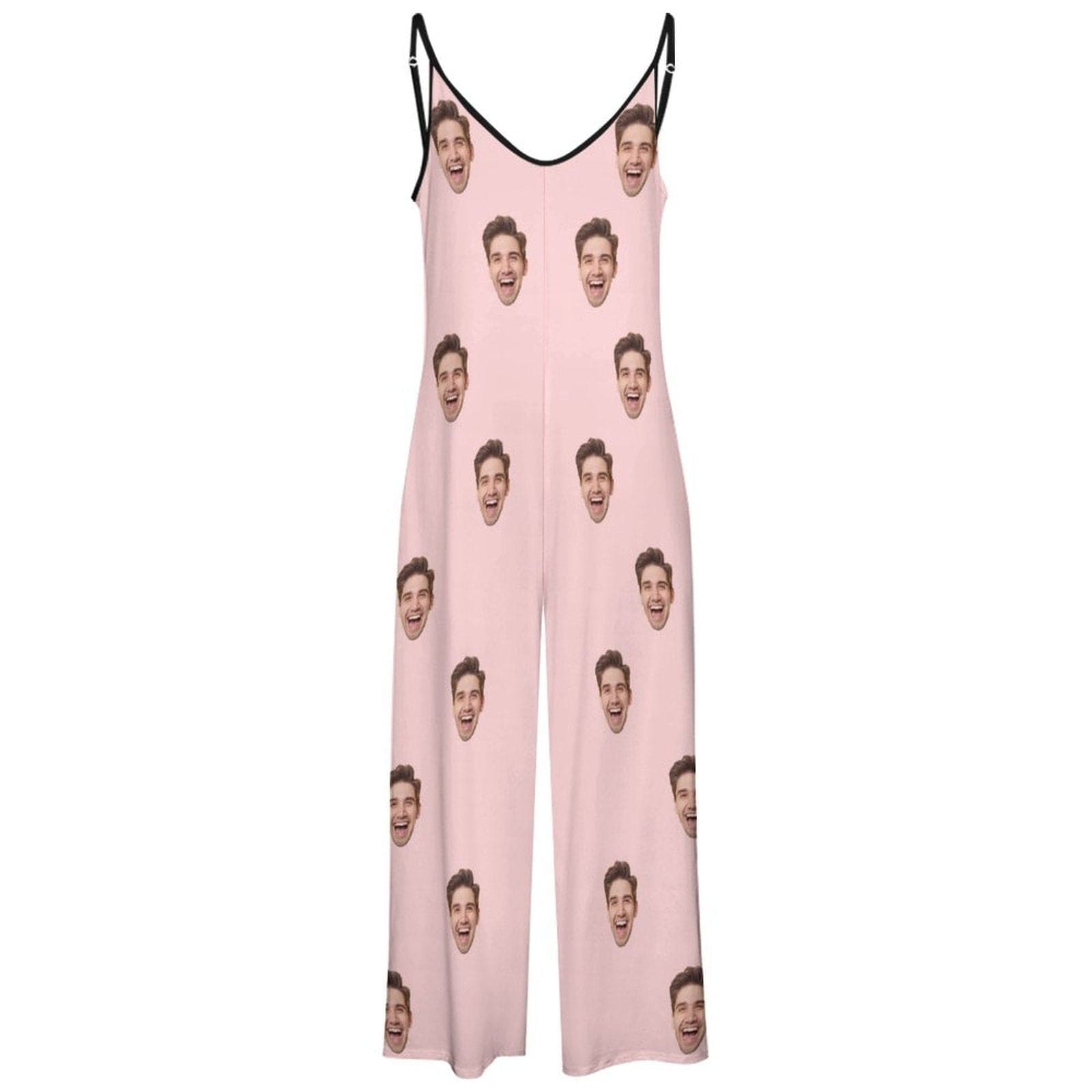 FacePajamas Pajama-2ML-SDS Persoanlized Sleepwear Custom Photo Funny Loungewear With Faces On Them Women's Suspender Jumpsuit Loungewear