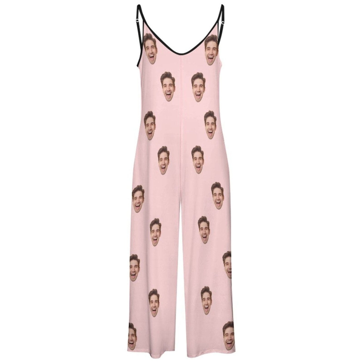 FacePajamas Pajama-2ML-SDS Persoanlized Sleepwear Custom Photo Funny Loungewear With Faces On Them Women's Suspender Jumpsuit Loungewear