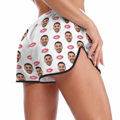 FacePajamas Pajama Persona ised Ladies Pajamas Sexy Red Lips Sleepwear Custom Women's Sexy Cami Pajama Set Honeymoon Anniversary Gift
