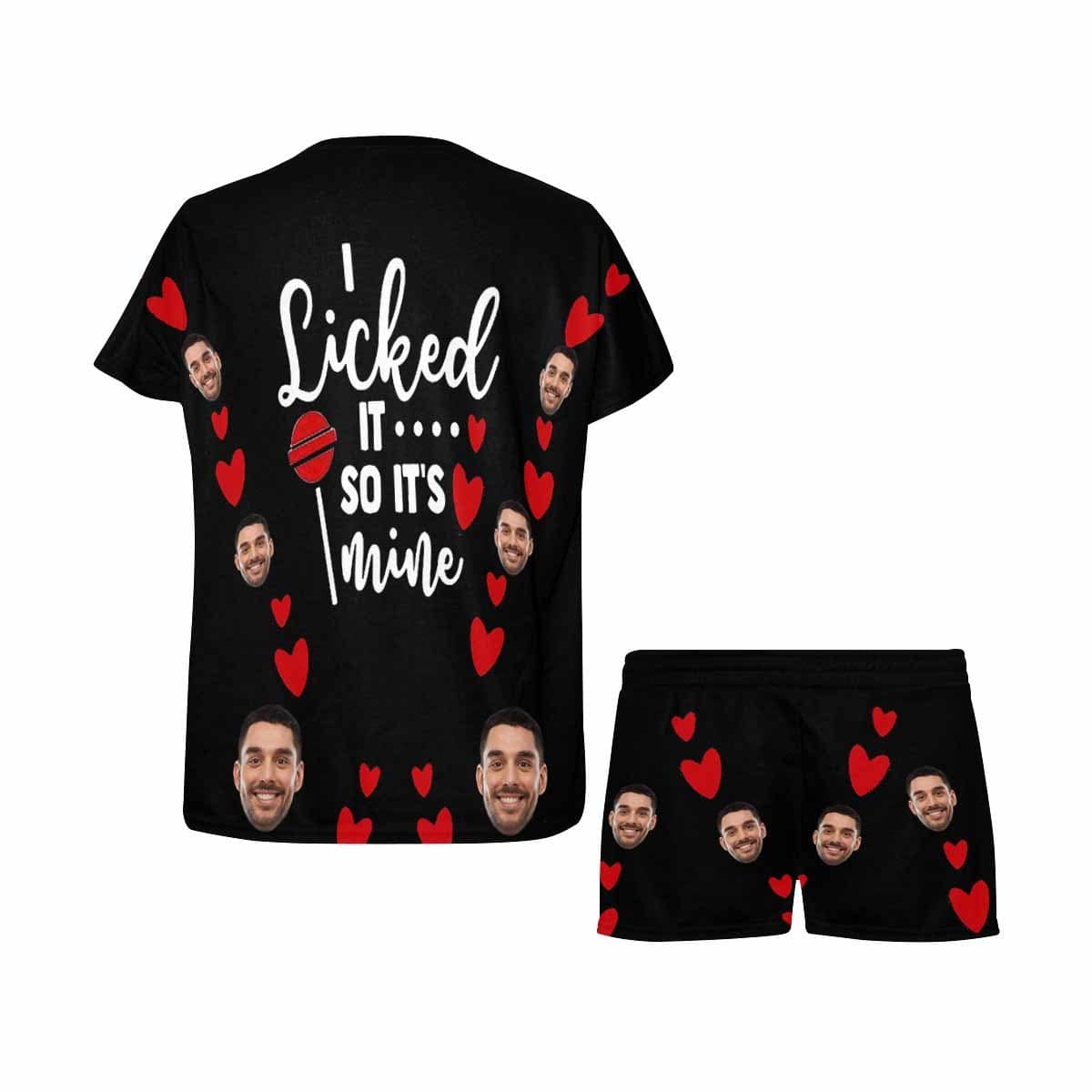 FacePajamas Pajama Persona ised Pjs Womens It's Mine Sleepwear Custom Boyfriend Face Women's Short Pajama Set
