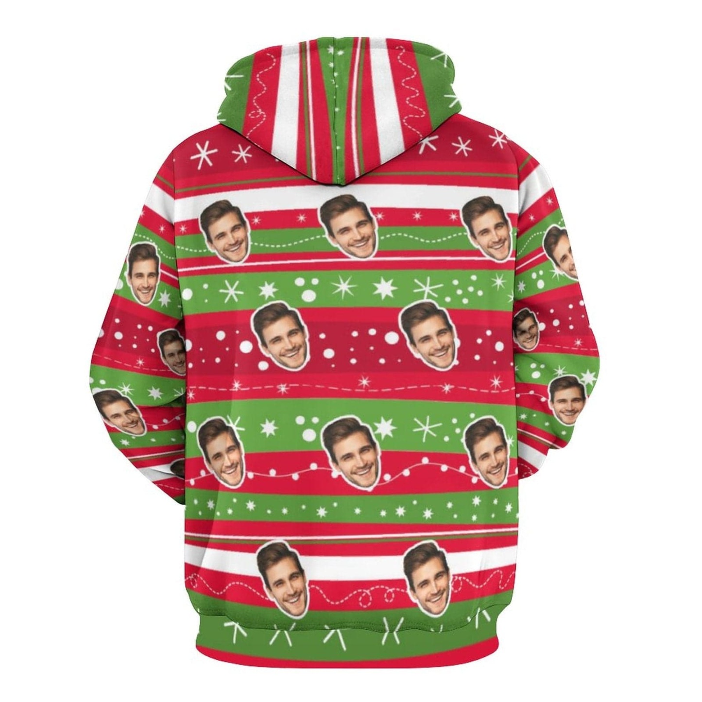 FacePajamas Hoodie-2WH-SDS Personalised Hoodies Custom Face Christmas Snowflake Hoodie Unisex Large Size Design Your Own Hoodie Personalized Loose Hoodie Top Outfits