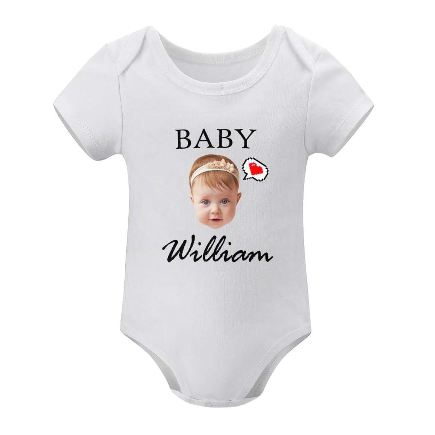FacePajamas Baby Pajama Personalized Girls Boys Baby Jumpsuit Custom Face&Name Angel Baby Bubble Romper Newborn Baby Bodysuit