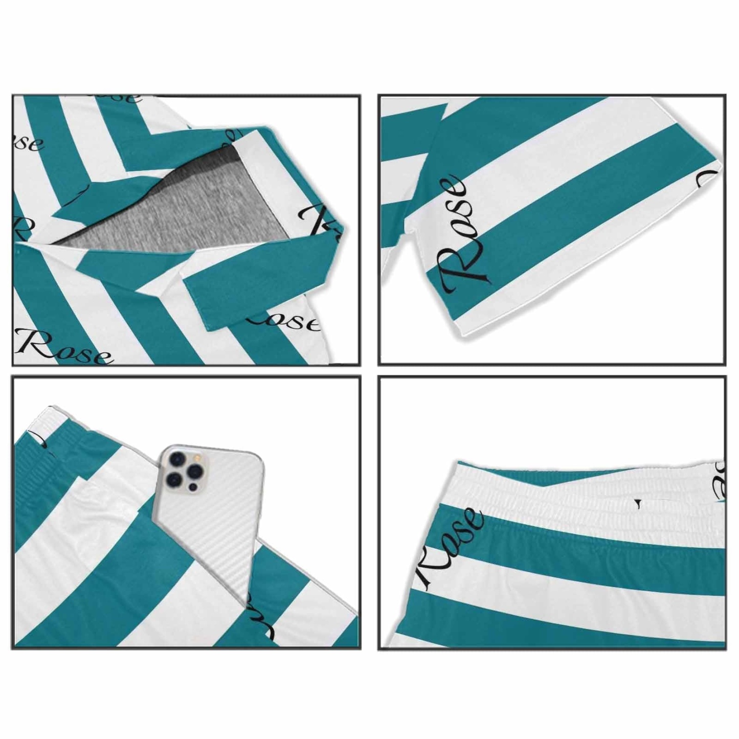 FacePajamas Pajama Personalized Name Pajamas for Men Summer Loungewear Custom Stripe Men's V-Neck Short Sleeve Pajama Set