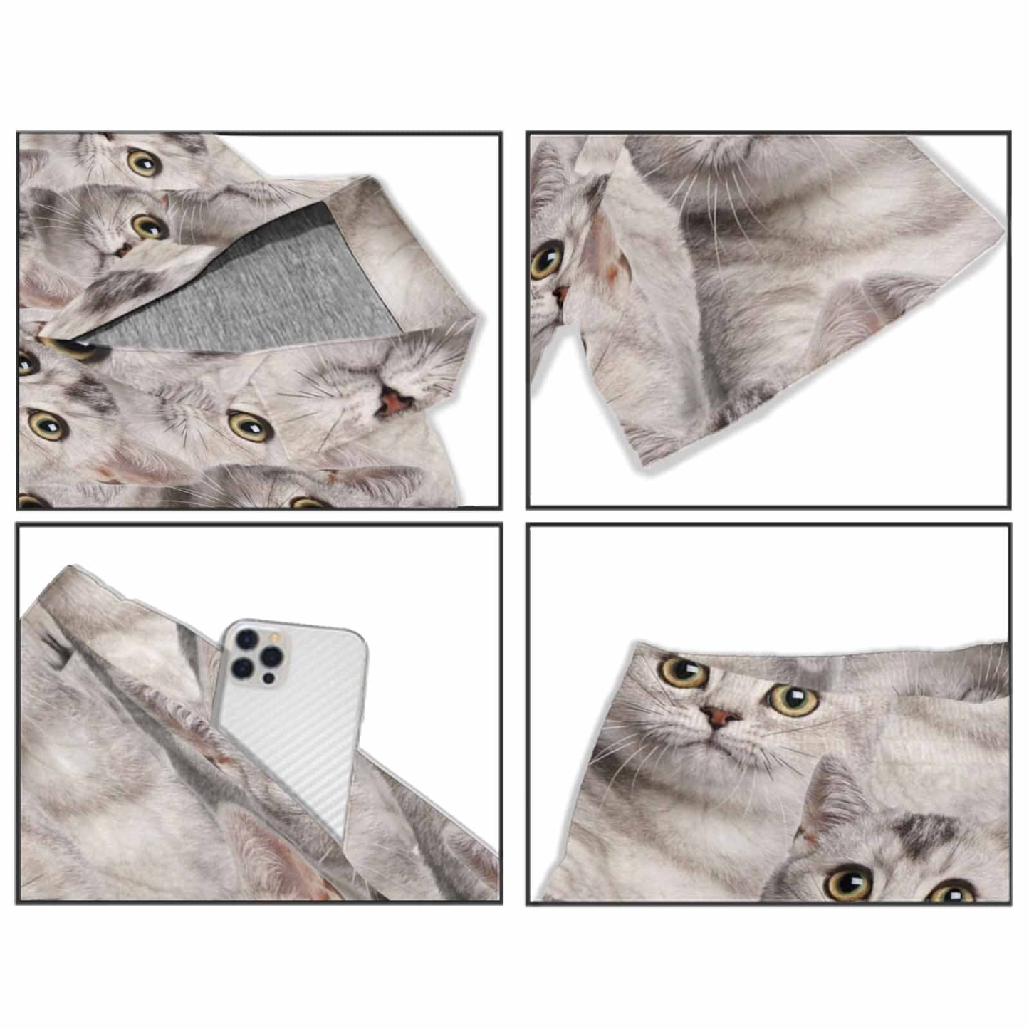 FacePajamas Pajama Personalized Pet Pajamas Summer Loungewear Custom Photo Cat Seamless Men's V-Neck Short Sleeve Pajama Set