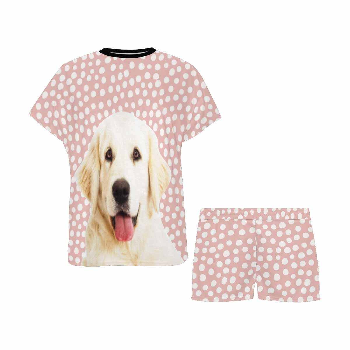 FacePajamas Pajama Personalized Pet Photo Pajamas Dots Pink Sleepwear Custom Women's Short Pajama Set with Pets Face