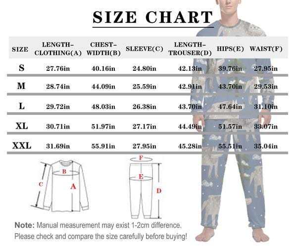 FacePajamas Pajama Custom Face Pajamas Personalized Christmas Trees and Antlers Men's Crew Neck Long Sleeve Pajama Set