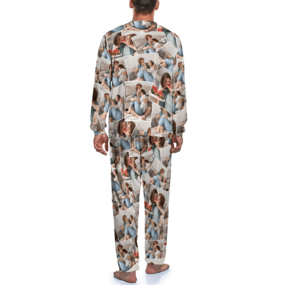 FacePajamas Pajama Personalized Photo Pajamas Custom Photo Crewneck Long Pajama Set&Couple Matching Pajamas