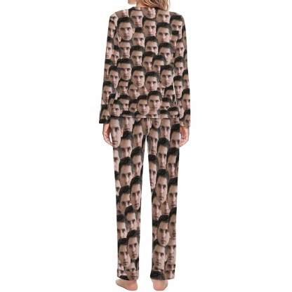 FacePajamas Pajama Custom Face Seamless Family Matching Pajamas Personalized Long Sleeve Pajama Set Sleep or Loungewear
