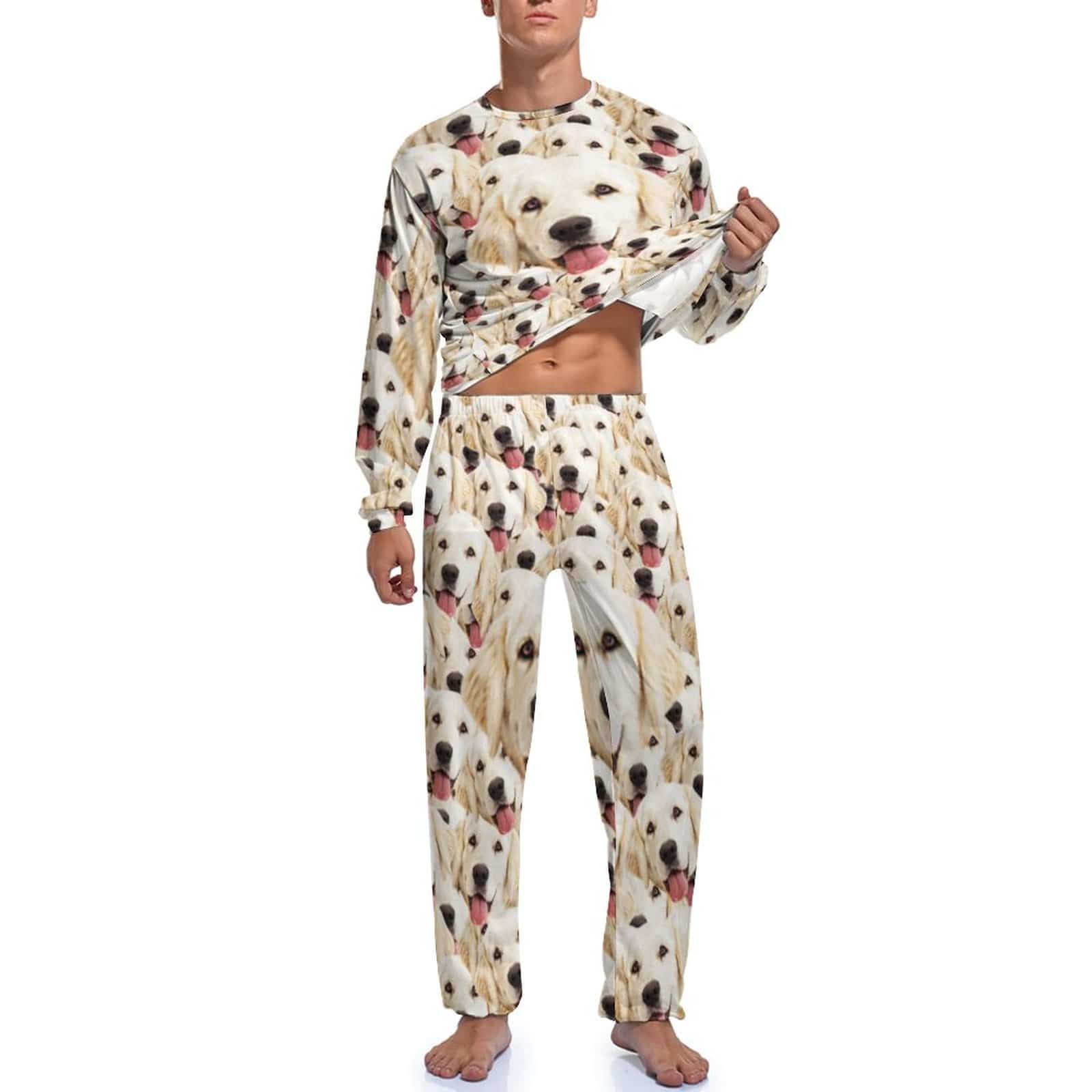 FacePajamas Pajama Pet Face Pajama Set with My Lovely Dog Personalized Men's Pajamas Summer Loungewear