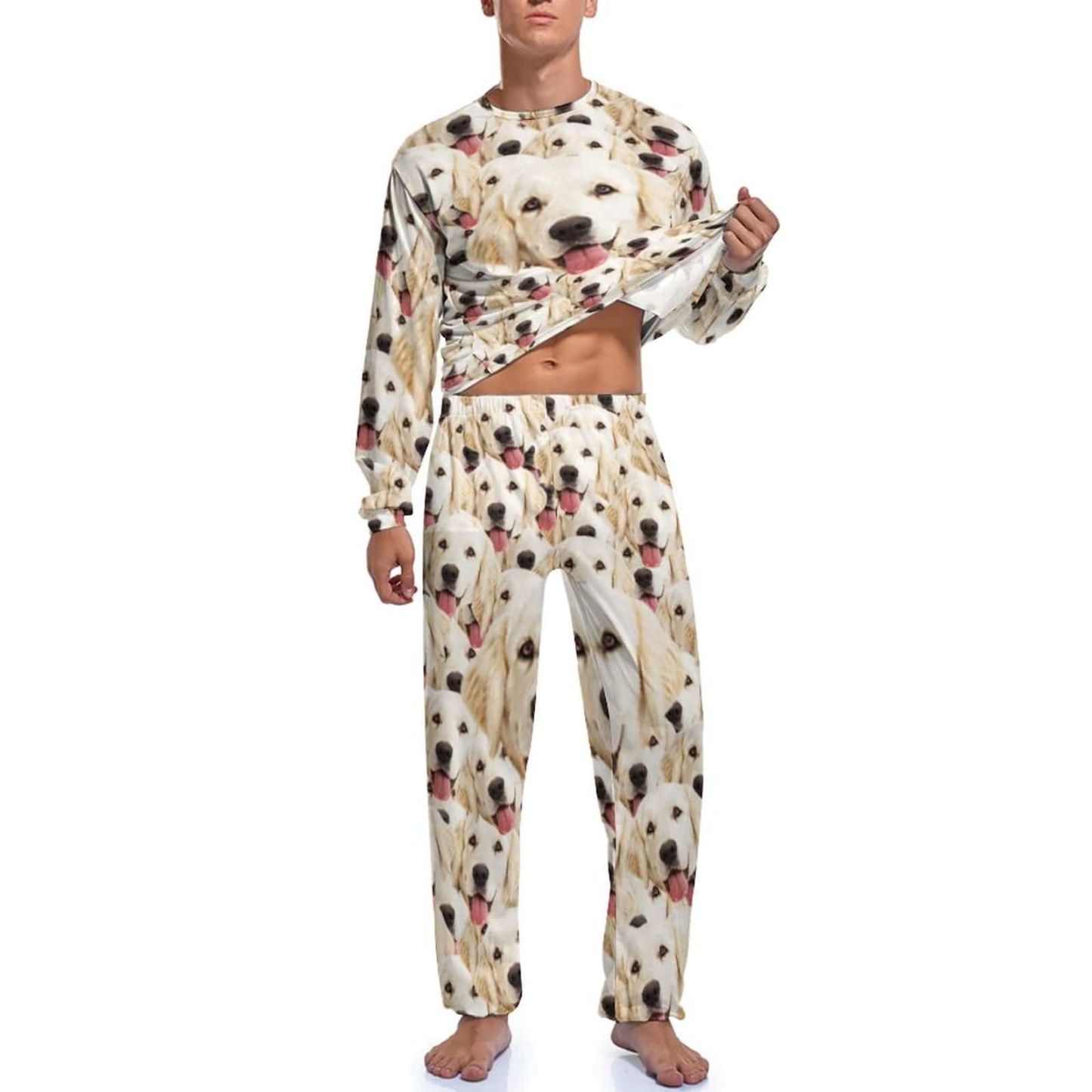 FacePajamas Pajama Pet Face Pajama Set with My Lovely Dog Personalized Men's Pajamas Summer Loungewear