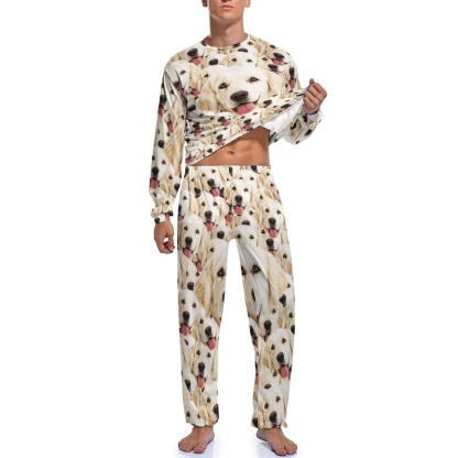FacePajamas Pajama Pet Face Pajama Set with My Lovely Dog Personalized Men's Pajamas Summer Loungewear