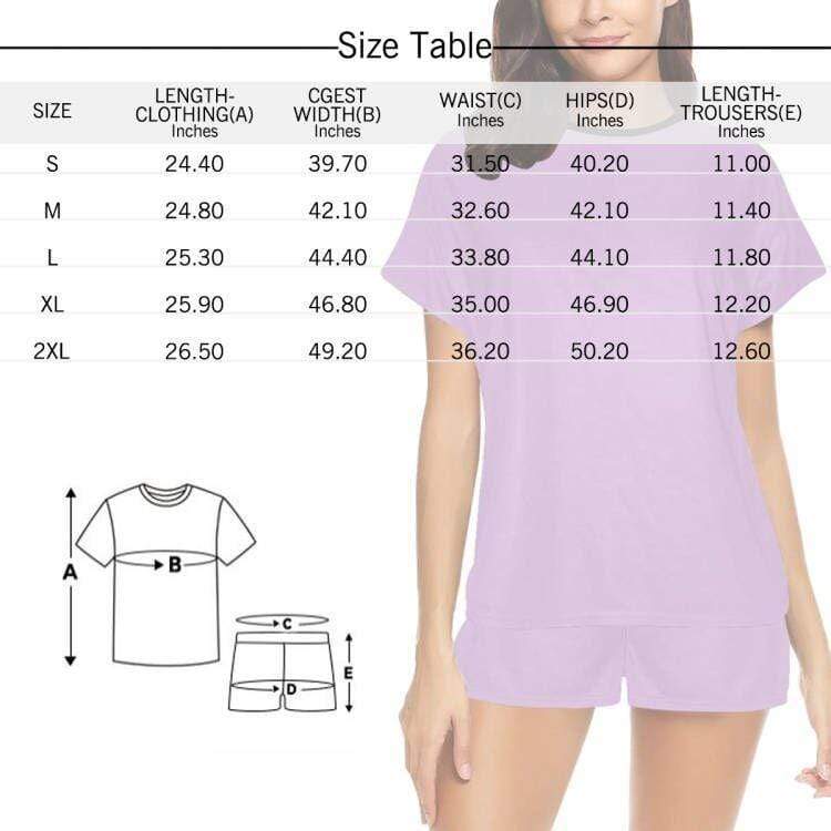 FacePajamas Pajama Custom Pajamas Cute Red Lips Sleepwear Personalized Couple Face Women's Short Pajama Set