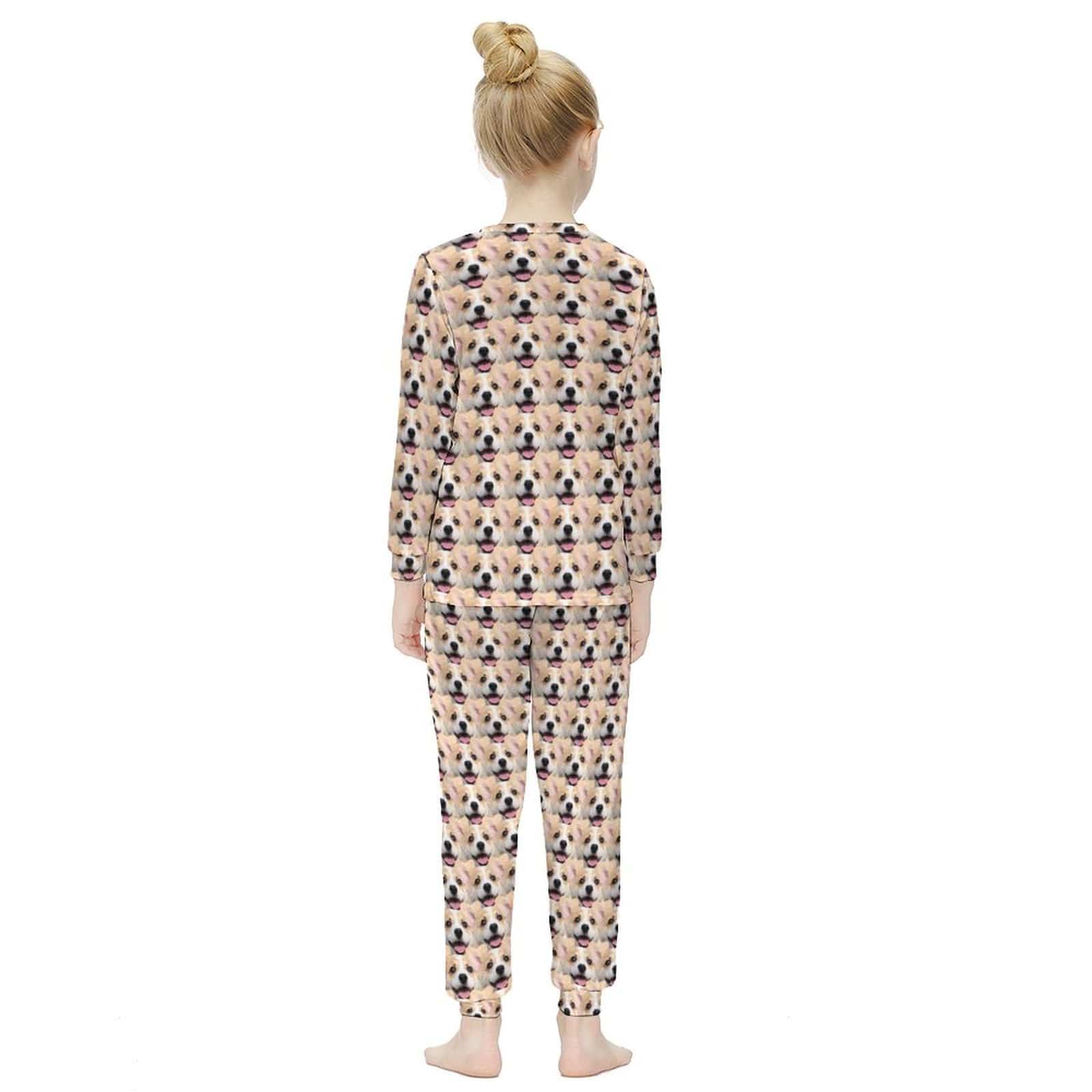 FacePajamas Pajama Pets Face Pjs Custom Seamless Sleepwear Personalized Kids Long Sleeve Pajamas Set